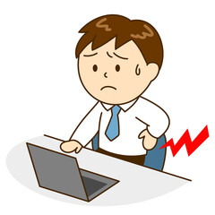 デスクワークで腰痛になったサラリーマン