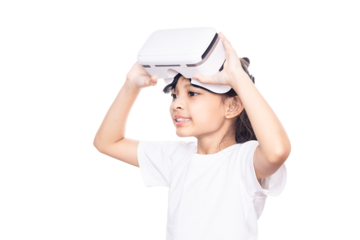 Children experiencing virtual reality.