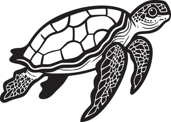 Fototapeta premium Vector turtle silhouette of a isolated on a white background, Vector illustration EPS