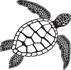 Vector turtle silhouette of a isolated on a white background, Vector illustration SVG