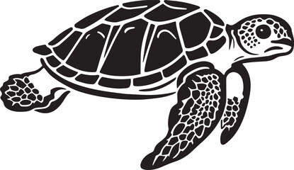 Vector turtle silhouette of a isolated on a white background, Vector illustration SVG