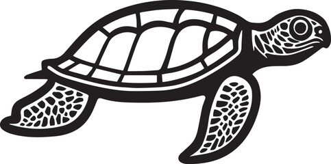 Turtle logo icon silhouette of a isolated on a white background, Vector illustration SVG