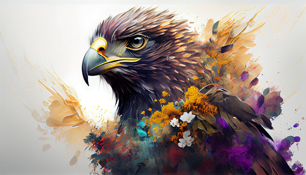 eagle in the sky  painting , wallpaper generative ai