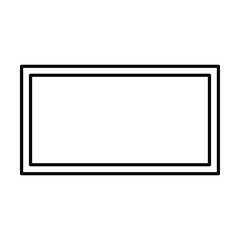 Rectangle frame shape icon, decorative vintage border doodle element for simple banner design in vector illustration.