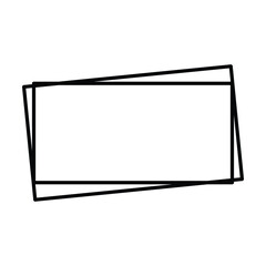 Rectangle frame shape icon, decorative vintage border doodle element for simple banner design in vector illustration.