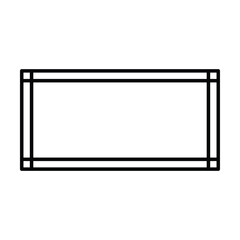 Rectangle frame shape icon, decorative vintage border doodle element for simple banner design in vector illustration.