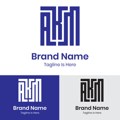 abstract typography monogram logo design
