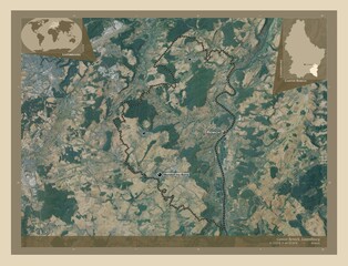Canton Remich, Luxembourg. High-res satellite. Labelled points of cities