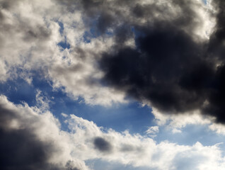 Blue sky and clouds before storm
