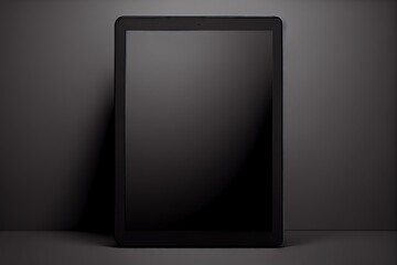 Black Tablet Computer Mockup With Blank Screen, Front View Stock Illustration. Stock Royalty Free. Generative AI