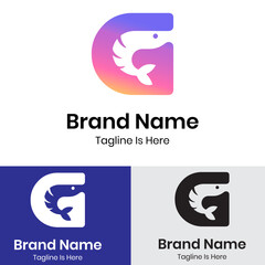 G letter shrimp logo design
