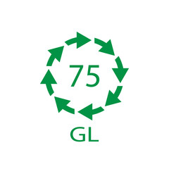 Obraz premium Low Lead Glass. Glass recycling code 75 GL. Vector illustration