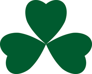 Clover icon, Patricks Day symbol, three leaf, PNG illustration