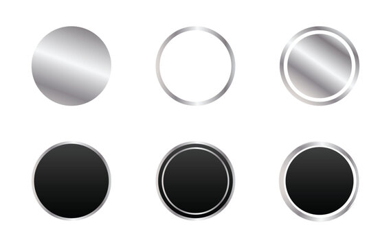 circle silver element logo design vector template