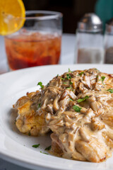 grilled chicken with mushroom sauce
