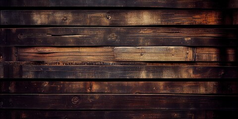 Horizontal wooden planks background wall. Textured rustic wood, old paneling for walls, interiors and construction. Generative AI
