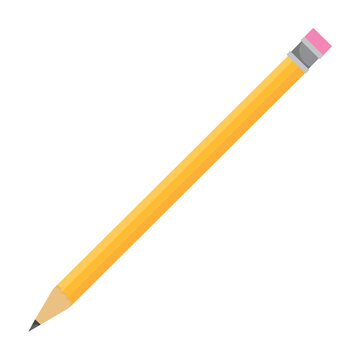 Vector cartoon image of a simple pencil. Bright educational elements for your design. The concept of study and work.