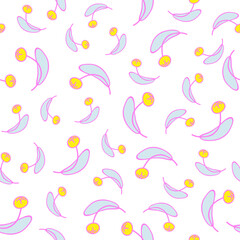 Vector seamless floral pattern. Linden leaf decorative ornament can be used in fabric design