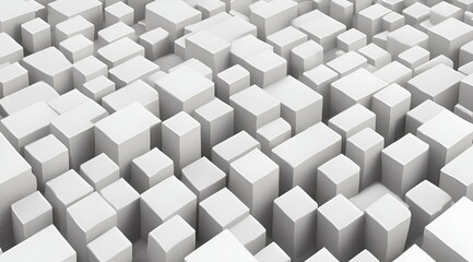 Non-linear white Cubes wallpaper, (generative ai)