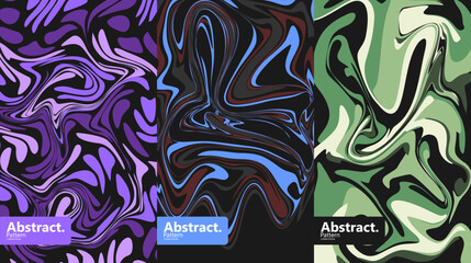 Obraz premium Set Abstract pattern liquid elements Vector illuatration