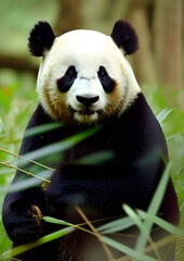 Obraz premium giant panda in the green grass