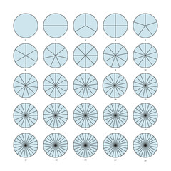 Dividing a circle into equal segments. Simple flat linear illustration on a white background