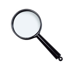 Magnifying glass isolated on white with glass path