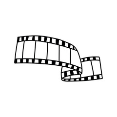 Fototapeta na wymiar Photo film, movie film. Vector illustration in doodle style. Isolated on a white background.