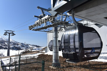 Ski lift in the mountains