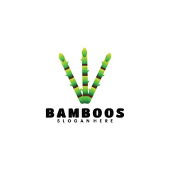 Vector illustration logo bamboos gradient colorful