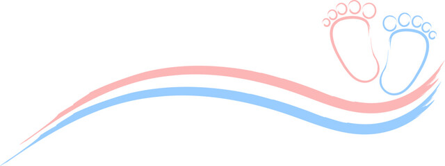 Baby-Fußabdruck rosa und blau, Baby Füße, Hintergrund