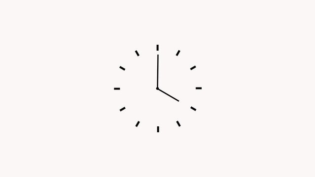 Wall clock Counting Down 24 Hour Day Fast Speed. Clock with moving arrows and  time lapse 4K Animation