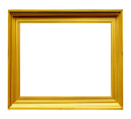 Blank antique gold picture frame. Generative AI.