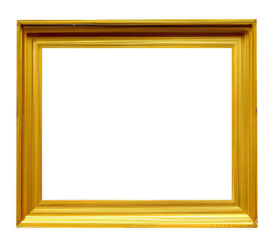 Blank antique gold picture frame. Generative AI.