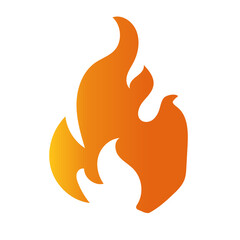 Fire icon with gradient. Vector.