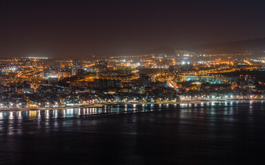 Fototapeta na wymiar Night Cityscape View of Las Palmas de Gran Canaria, Spain