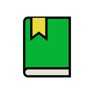 Flat design book icon with bookmark. Vector.