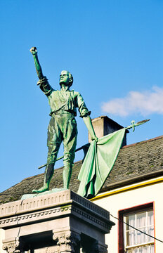 The Croppy Boy memorial to the 1798 Rising in the town of New Ross, County Wexford, Ireland