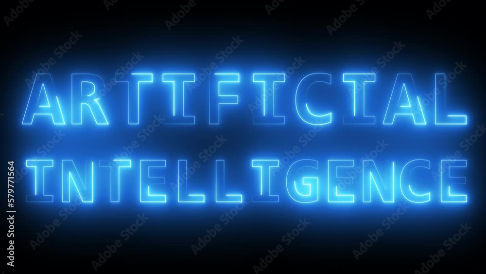 Poster artificial intelligence text. computer generated 3d render