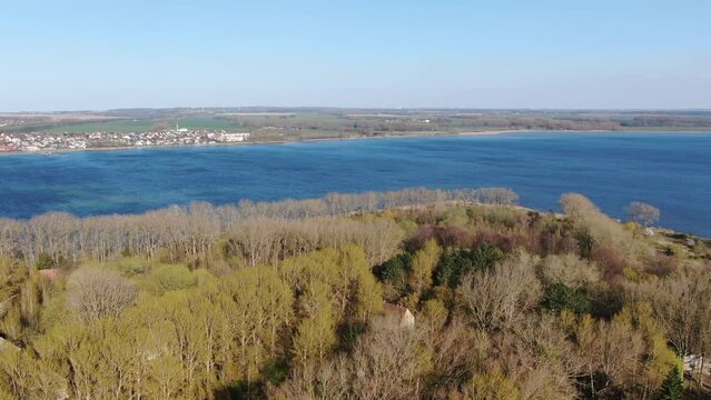 Rerik / Wustroff Salzhaff Luftaufnahme von oben Panorama Meer Sonne Wolken Himmel Strand RUndumflug Landschaft am Meer Wald 