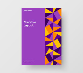 Isolated geometric shapes cover concept. Clean booklet design vector layout.