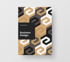 Modern brochure design vector concept. Simple mosaic shapes company identity illustration.