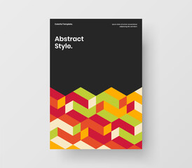 Fresh corporate brochure A4 vector design layout. Original geometric pattern annual report concept.