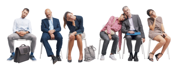 People falling asleep in the waiting room