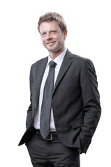 Confident business executive posing and smiling