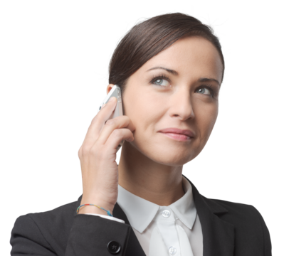Smiling businesswoman on the phone