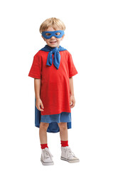 Little boy superhero isolated