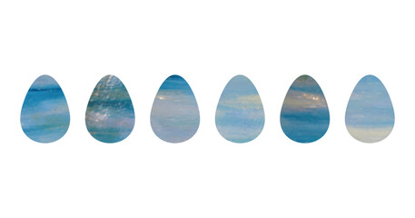 Easter Eggs Vector Set with Watercolor Texture