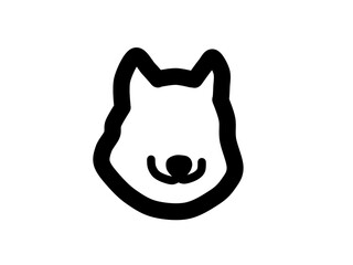 black and white dog icon