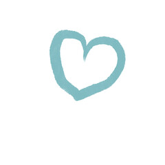 graphic shiny hand draw isolated element blue heart